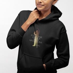 Tupac Black Pullover Hoodie ‘Even The Genius Asks Questions’ Graphic Print